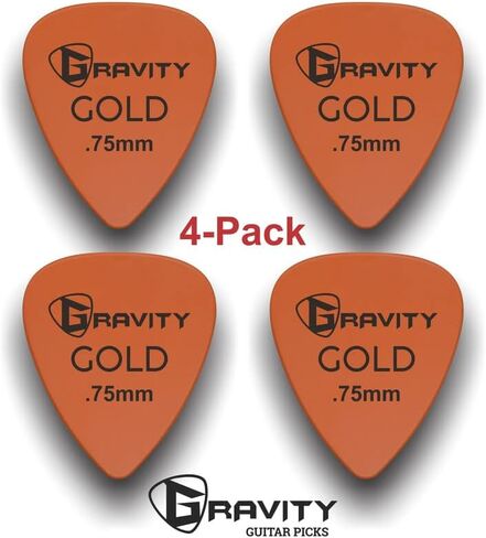 Gravity Gold Series Guitar Picks - Perfect For Beginners & Professionals | Pack of 4 in Saudi Arabia