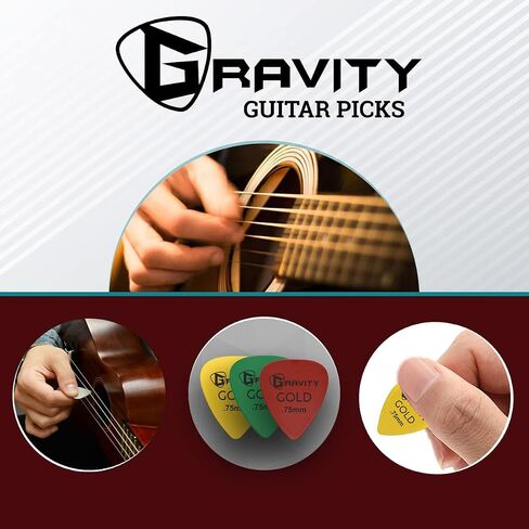 Gravity Gold Series Guitar Picks - Perfect For Beginners & Professionals | Pack of 4 in Saudi Arabia