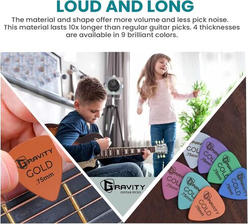 Gravity Gold Series Guitar Picks - Perfect For Beginners & Professionals | Pack of 4 in Saudi Arabia