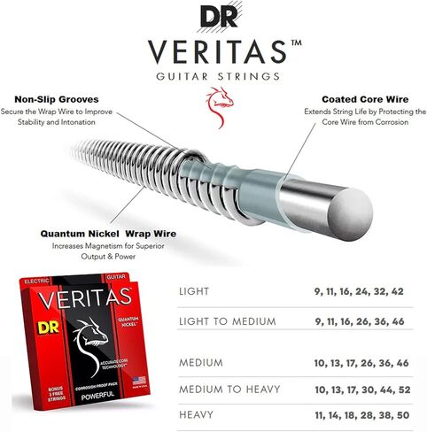 DR Strings VERITAS Electric Guitar Strings (VTE-10) in Saudi Arabia