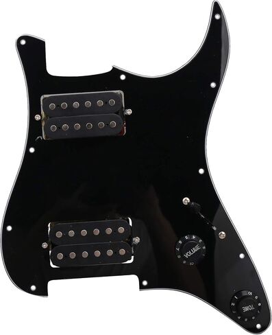 Yibuy 3 طبقات أسود محملة Pickguard HH Set Dual Humbuckers للغيتار الكهربائي in Saudi Arabia