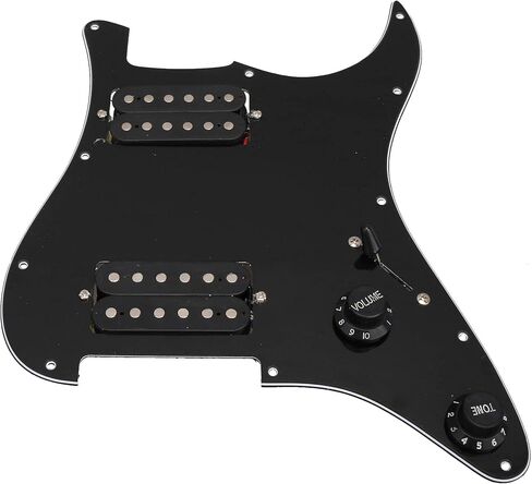 Yibuy 3 طبقات أسود محملة Pickguard HH Set Dual Humbuckers للغيتار الكهربائي in Saudi Arabia