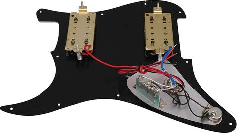Yibuy 3 طبقات أسود محملة Pickguard HH Set Dual Humbuckers للغيتار الكهربائي in Saudi Arabia