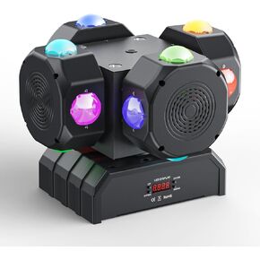 HOLDLAMP Moving Head DJ Lights 4 Rotating Moving Head RGBW Stage Lighting DMX Control 16 LED Spotlight for Disco Parties Sound Activated Strobe Lights for Wedding Band Live Show Bar