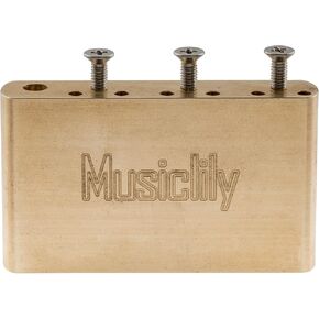 Musiclily Ultra 52.5 مم (2-1/16 بوصة) نحاس صلب بالكامل 36 مم كتلة اهتزاز قصيرة للصين مصنوعة من Squier جديد بعد 2021 جسر جيتار كهربائي ذو نقطتين