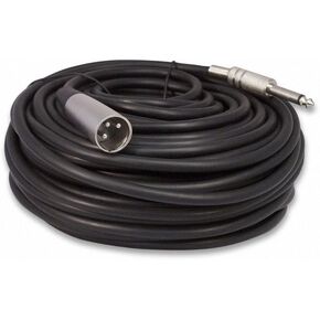 100 Foot XLR Male 3 Pin to 1/4" Mono Microphone Cable, Unbalanced