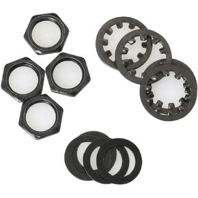 DGBRSM 4 Sets 3/8" Guitar Nut Flat Washer and Locking Washer Metal Hex Nut for US CTS Pots and Jacks, Black in Kuwait