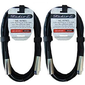 3 Pack Studio Z Microphone Cable 20 FT Mic XLR Cables Low Z Balanced Audio Male to Female Oxygen Free Braided Copper 3 Pin Built to Last (3 Pack 20ft) in Kuwait