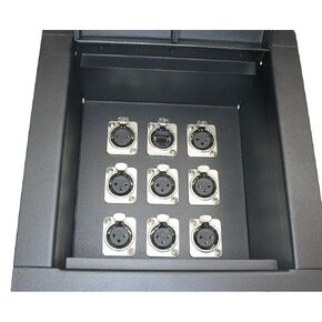MCSPROAUDIO Recessed Floor Stage Box with 8 XLR Female to Male and 1 CAT5 Passthrough Jacks