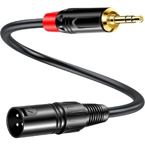 Sairps XLR to 1/4 TRS Stereo Adapter, 6.35mm Dual Channel to 3-pin XLR Male, XLR to 1/4 Balanced Microphone Stereo Audio Converter Adapter Cable -1.64 Feet in Kuwait