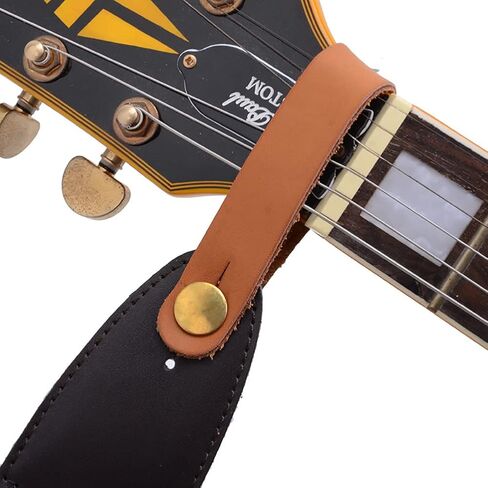 UUYYEO 2 Pcs PU Leather Guitar Headstock Strap Tie Guitar Neck Strap Button Headstock Adapter in Saudi Arabia