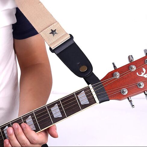UUYYEO 2 Pcs PU Leather Guitar Headstock Strap Tie Guitar Neck Strap Button Headstock Adapter in Saudi Arabia