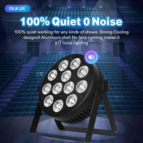 RIUKOE Led أضواء للمسرح الاسمية ضوء غسل DJ الإضاءة DMX RGBWAUV 6in1 الصوت المنشط Uplighting للحزب ، عيد الميلاد ، النادي ، الزفاف in Kuwait