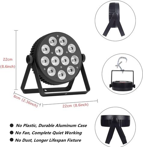 RIUKOE Led أضواء للمسرح الاسمية ضوء غسل DJ الإضاءة DMX RGBWAUV 6in1 الصوت المنشط Uplighting للحزب ، عيد الميلاد ، النادي ، الزفاف in Kuwait