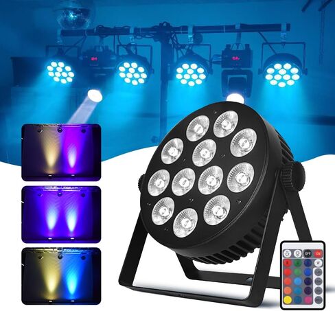 RIUKOE Led أضواء للمسرح الاسمية ضوء غسل DJ الإضاءة DMX RGBWAUV 6in1 الصوت المنشط Uplighting للحزب ، عيد الميلاد ، النادي ، الزفاف in Kuwait