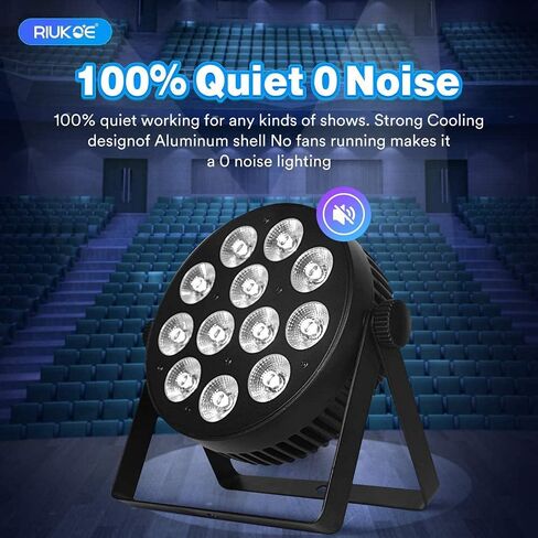 RIUKOE Led أضواء للمسرح الاسمية ضوء غسل DJ الإضاءة DMX RGBWAUV 6in1 الصوت المنشط Uplighting للحزب ، عيد الميلاد ، النادي ، الزفاف in Kuwait
