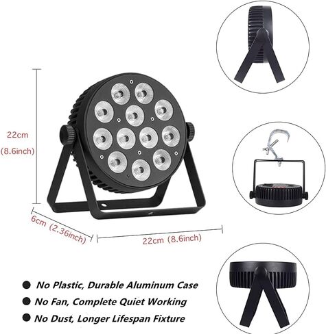RIUKOE Led أضواء للمسرح الاسمية ضوء غسل DJ الإضاءة DMX RGBWAUV 6in1 الصوت المنشط Uplighting للحزب ، عيد الميلاد ، النادي ، الزفاف in Kuwait