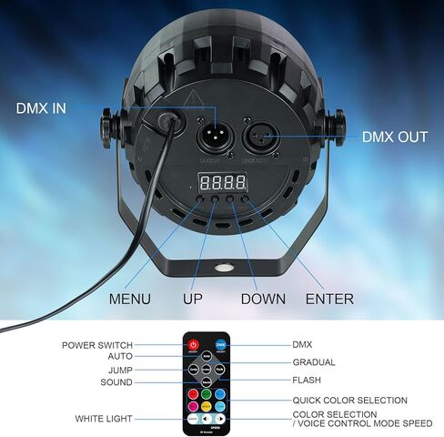 أضواء غسيل المسرح، 60 وات LED RGB COB Par Light 4in1 أضواء الحفلات مع DMX/جهاز التحكم عن بعد سوبر برايت بار يمكن أن يضيء لحفلات الزفاف وأعياد الميلاد وعطلات الموسيقى وحفلات الرقص in Kuwait