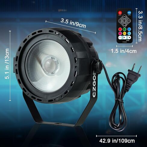 أضواء غسيل المسرح، 60 وات LED RGB COB Par Light 4in1 أضواء الحفلات مع DMX/جهاز التحكم عن بعد سوبر برايت بار يمكن أن يضيء لحفلات الزفاف وأعياد الميلاد وعطلات الموسيقى وحفلات الرقص in Kuwait