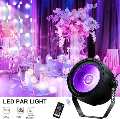 أضواء غسيل المسرح، 60 وات LED RGB COB Par Light 4in1 أضواء الحفلات مع DMX/جهاز التحكم عن بعد سوبر برايت بار يمكن أن يضيء لحفلات الزفاف وأعياد الميلاد وعطلات الموسيقى وحفلات الرقص in Kuwait