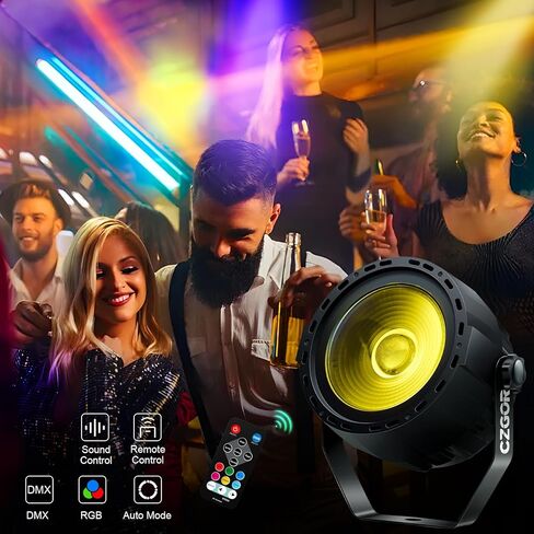 أضواء غسيل المسرح، 60 وات LED RGB COB Par Light 4in1 أضواء الحفلات مع DMX/جهاز التحكم عن بعد سوبر برايت بار يمكن أن يضيء لحفلات الزفاف وأعياد الميلاد وعطلات الموسيقى وحفلات الرقص in Kuwait