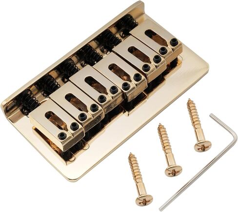 Musiclily Pro 54mm Modern Hardtail Fixed Bridge for Import Strat Tele Style Electric Guitar, Chrome in Kuwait