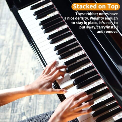 ملصقات ملاحظات لوحة مفاتيح البيانو قابلة للإزالة، 88 ملصقًا ملونًا للوحة مفاتيح البيانو بالحجم الكامل للتعلم، ملصقات مفاتيح البيانو للأطفال المبتدئين، لا يوجد غراء ولا حاجة إلى ملصقات in Kuwait