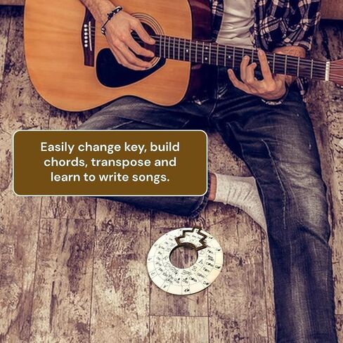 أداة اللحن الخشبية والأداة التعليمية الموسيقية الخشبية، عجلة دائرة الأخماس، الآلات الموسيقية وملحقات الجيتار والملاحظات والأوتار والتوقيع الرئيسي (قطعة واحدة) in Kuwait