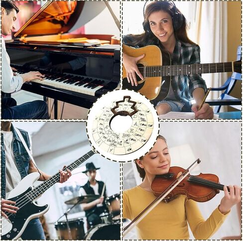 أداة اللحن الخشبية والأداة التعليمية الموسيقية الخشبية، عجلة دائرة الأخماس، الآلات الموسيقية وملحقات الجيتار والملاحظات والأوتار والتوقيع الرئيسي (قطعة واحدة) in Kuwait