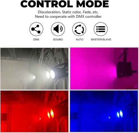 200W LED Blinder Stage Par Light مع COB Light، 2-Head بارد ودافئ أبيض 2 in1 LED Stage Audience Light DJ Wash Light Stage Lighting Party Disco Light، 2x100W RGBWA DMX LED Blinder Light in Kuwait