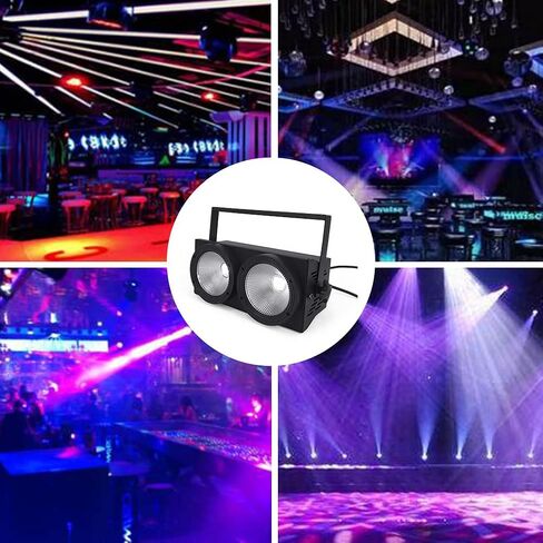 200W LED Blinder Stage Par Light مع COB Light، 2-Head بارد ودافئ أبيض 2 in1 LED Stage Audience Light DJ Wash Light Stage Lighting Party Disco Light، 2x100W RGBWA DMX LED Blinder Light in Kuwait