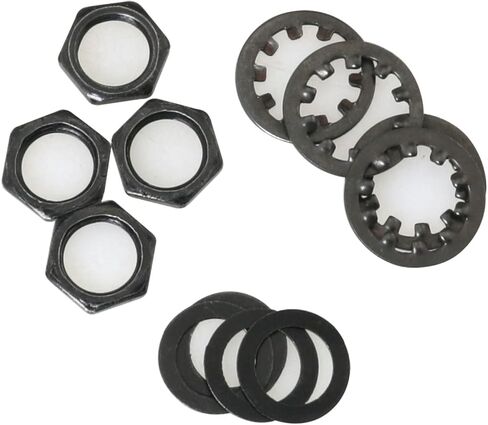 DGBRSM 4 Sets 3/8" Guitar Nut Flat Washer and Locking Washer Metal Hex Nut for US CTS Pots and Jacks, Black in Kuwait