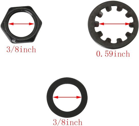 DGBRSM 4 Sets 3/8" Guitar Nut Flat Washer and Locking Washer Metal Hex Nut for US CTS Pots and Jacks, Black in Kuwait