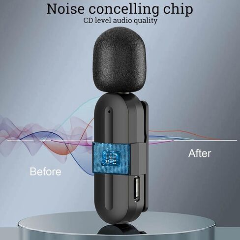 MYBESTFURN Wireless Lavalier Microphone for iPhone iPad, Android Phone,Professional Lapel Mics with Clearer Audio, Mini Microphone for Video Recording, YouTube, Interview, Tiktok, Vlog（2 Pack） in Saudi Arabia