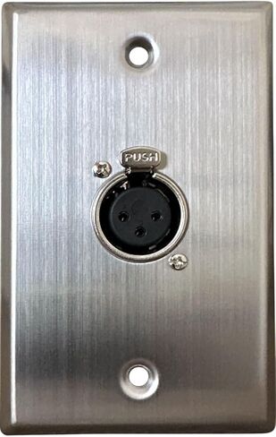 XLR Wall Plate, XLR Plugs and Plates, includes Two Dual 3-pin XLR Female Wall Plate, XLR Passthrough - Stainless Steel (Dual Port XLR Female) in Kuwait