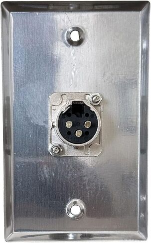 XLR Wall Plate, XLR Plugs and Plates, includes Two Dual 3-pin XLR Female Wall Plate, XLR Passthrough - Stainless Steel (Dual Port XLR Female) in Kuwait
