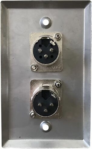 XLR Wall Plate, XLR Plugs and Plates, includes Two Dual 3-pin XLR Female Wall Plate, XLR Passthrough - Stainless Steel (Dual Port XLR Female) in Kuwait