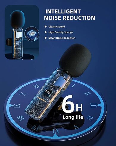 ميكروفونات Z Innovations Lightning Wireless Lavalier لأجهزة iPhone 14 13 12 XS XR X 8 7 Pro Max iPad - جودة صوت واضحة للغاية للتسجيل والبث المباشر ويوتيوب وفيسبوك وتيك توك (عبوتان) in Kuwait