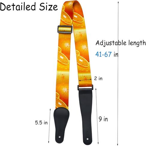 حزام جيتار RAUYIVANY، ألياف البوليستر وأشرطة جيتار جلدية طويلة، زر حزام 2 أقفال حزام 3 اختيارات جيتار، الطول 41-61 بوصة، للجيتار الصوتي الكهربائي in Kuwait