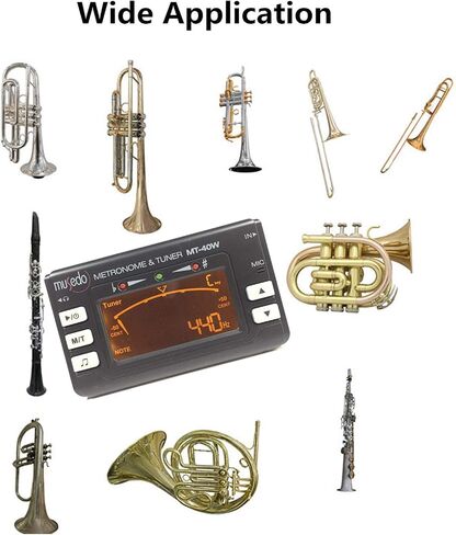 Musedo MT-40W 3-in-1 Digital Wind Instrument Tuner Metronome Tone Generator for Chromatic, Sax, Flute, Clarinet, Windwood. Battery Included (Black) in Saudi Arabia