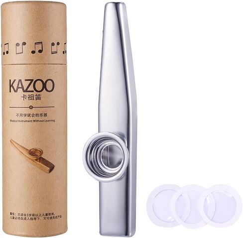 WANDIC Kazoo Flute with 3 Pcs Kazoo Flute Diaphragms, Green Alloy Kazoo Flute Musical Instruments, Good Companion for Guitar, Ukulele and Violin in Saudi Arabia