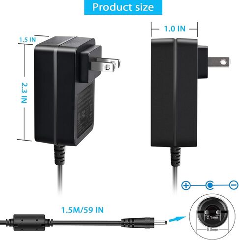 9V 2A Power Supply Charger Cable for Roland PSB-1U Adapter, for Boss PSA-120S ME-80 RC-30 RC-202 ME-70 Power Guitar Pedal, for DYMO LabelManager LM-160 500TS 100 150 220P 350 LM210D LM-200 in Kuwait