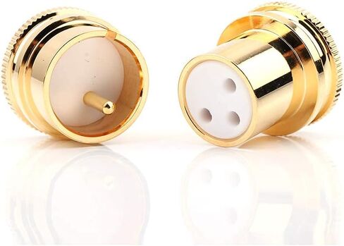 Tertullus 2 Pcs XLR Caps Brass Gold Plated Noise Stopper Dust Proof Shielding Caps Protector (1 XLR Female Caps+1 XLR Male Caps) in Saudi Arabia