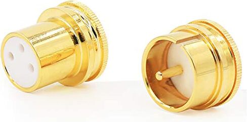 Tertullus 2 Pcs XLR Caps Brass Gold Plated Noise Stopper Dust Proof Shielding Caps Protector (1 XLR Female Caps+1 XLR Male Caps) in Saudi Arabia