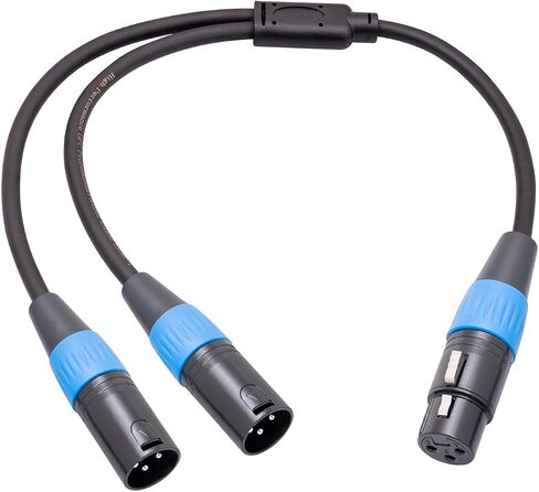 كابل مقسم HUALEU XLR، كابل ميكروفون XLR أنثى إلى ثنائي XLR ذكر Y، كابل XLR 1 أنثى إلى 2 ذكر XLR Y للخلاط، ومضخم الطاقة، والميكروفون in Kuwait