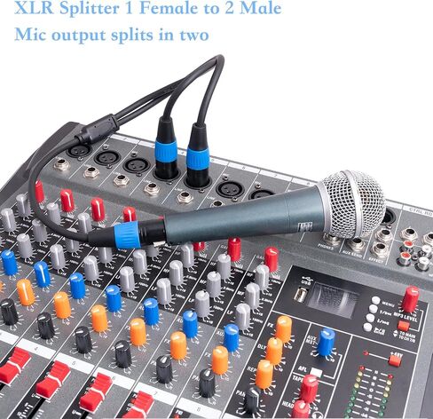 كابل مقسم HUALEU XLR، كابل ميكروفون XLR أنثى إلى ثنائي XLR ذكر Y، كابل XLR 1 أنثى إلى 2 ذكر XLR Y للخلاط، ومضخم الطاقة، والميكروفون in Kuwait