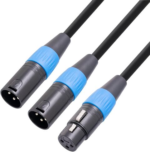 كابل مقسم HUALEU XLR، كابل ميكروفون XLR أنثى إلى ثنائي XLR ذكر Y، كابل XLR 1 أنثى إلى 2 ذكر XLR Y للخلاط، ومضخم الطاقة، والميكروفون in Kuwait