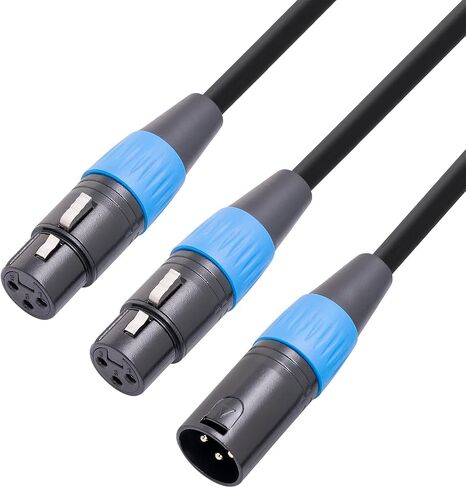 كابل مقسم HUALEU XLR، كابل ميكروفون XLR أنثى إلى ثنائي XLR ذكر Y، كابل XLR 1 أنثى إلى 2 ذكر XLR Y للخلاط، ومضخم الطاقة، والميكروفون in Kuwait