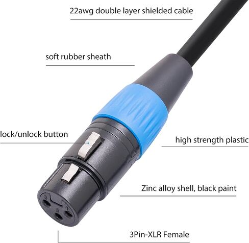 كابل مقسم HUALEU XLR، كابل ميكروفون XLR أنثى إلى ثنائي XLR ذكر Y، كابل XLR 1 أنثى إلى 2 ذكر XLR Y للخلاط، ومضخم الطاقة، والميكروفون in Kuwait