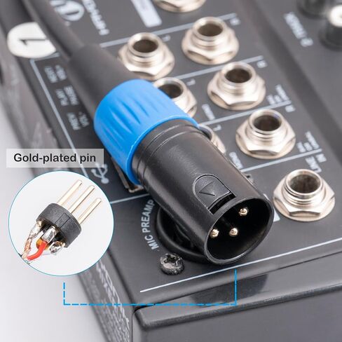 كابل مقسم HUALEU XLR، كابل ميكروفون XLR أنثى إلى ثنائي XLR ذكر Y، كابل XLR 1 أنثى إلى 2 ذكر XLR Y للخلاط، ومضخم الطاقة، والميكروفون in Kuwait